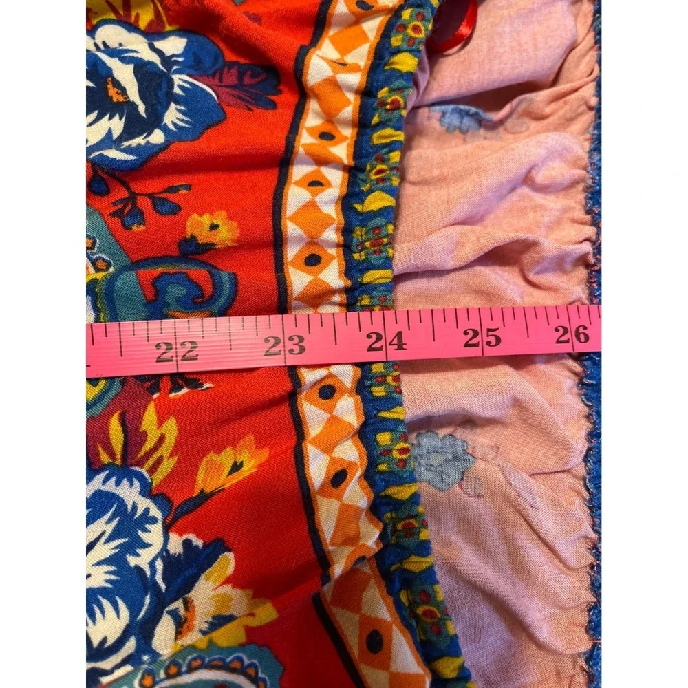 Flying Tomato Red Floral Off Shoulder Mini‎ Dress Bohemian Boho Festival Small